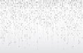 Digital binary code. Computer matrix data falling numbers, coding typography and codes stream gray vector background Royalty Free Stock Photo