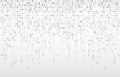 Digital binary code. Computer matrix data falling numbers, coding typography and codes stream gray vector background illustration Royalty Free Stock Photo