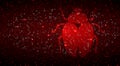 Digital Binary Code on Dark Red BG with Bug Royalty Free Stock Photo