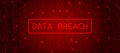 Digital Binary Code on Dark Red BG. Data Breach