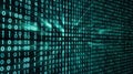 Digital binary code data stream background with glowing green numbers Royalty Free Stock Photo