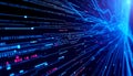 Digital binary code, data stream, and technology abstract background, Stock Photo, Generative AI