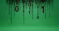 Digital Binary Code Falling Green Background Modern Technology Data Visualization Royalty Free Stock Photo