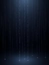 Digital binary code falling vertically against a dark, atmospheric background data technology Royalty Free Stock Photo