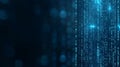 Digital Binary Code Flowing on a Blue Screen representing data technology code programming and innovation Royalty Free Stock Photo