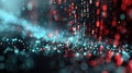 Digital binary code flows on a dark blue backdrop, embodying the essence of the internet and cybersecurity concepts Royalty Free Stock Photo