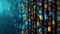 Digital binary code flows on a dark blue backdrop, embodying the essence of the internet and cybersecurity concepts Royalty Free Stock Photo