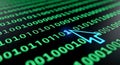 Digital Binary Code with Glowing Cursor Royalty Free Stock Photo