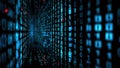 Digital binary code matrix: futuristic technology and data visualization concept Royalty Free Stock Photo