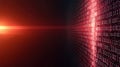 digital binary code pattern illuminated with a red beam of light, representing information, technology and cybersecurity. Royalty Free Stock Photo