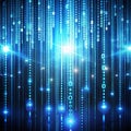 Digital binary code rain effect