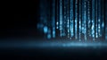 Digital binary code raining data network on dark background Royalty Free Stock Photo
