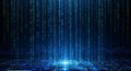 Binary code digital stream data flow background technology concept generated by ai Royalty Free Stock Photo