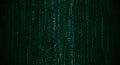 Digital Binary Code Stream Falling Dark Green Data Pattern Royalty Free Stock Photo