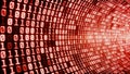 Binary Code Tunnel Red Royalty Free Stock Photo