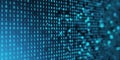 A digital binary code visualization in blue, representing cybersecurity or data concepts on a dark backdrop. 3D Rendering Royalty Free Stock Photo