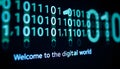 Digital binary data on computer screen. Abstract information technology background. Digital binary code matrix background Royalty Free Stock Photo