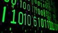 Digital binary data on computer screen. Abstract information technology background. Digital binary code matrix background Royalty Free Stock Photo