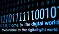 Digital binary data on computer screen. Abstract information technology background. Digital binary code matrix background Royalty Free Stock Photo
