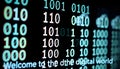 Digital binary data on computer screen. Abstract information technology background. Digital binary code matrix background Royalty Free Stock Photo