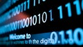 Digital binary data on computer screen. Abstract information technology background. Digital binary code matrix background Royalty Free Stock Photo