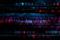 Digital binary data and secure data concept with colorful blurred binary code on dark background. 3D rendering Royalty Free Stock Photo