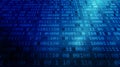 Digital binary data and secure data concept in perspective. Abstract binary code for technology in blue Royalty Free Stock Photo