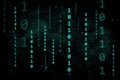 Digital binary data and streaming binary code background. Abstract concept illustration. Royalty Free Stock Photo