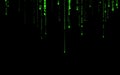 Computer code falling matrix style. Royalty Free Stock Photo