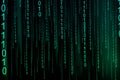 Digital binary data and streaming binary code background. Matrix background with 1.0 Royalty Free Stock Photo