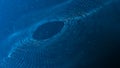 Digital binary data tunnel. Abstract connection of dots on dark background. Concept of network. 3D Royalty Free Stock Photo