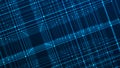 Digital binary data tunnel. Abstract connection of dots and lines on dark background. Concept of network. 3D Royalty Free Stock Photo