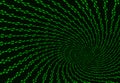 Digital binary data tunnel and binary code streaming on the black background Royalty Free Stock Photo
