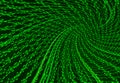 Digital binary data tunnel and binary code streaming on the black background Royalty Free Stock Photo