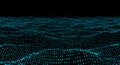 Digital binary data visualized forming a wavy three dimensional landscape Royalty Free Stock Photo