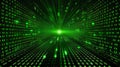 Digital Binary Tunnel with Green Matrix Code Background