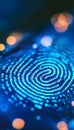 Digital Biometric Authentication System with Touch ID Technology for Secure Cloud Data Protection Royalty Free Stock Photo