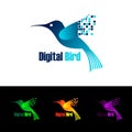 Digital Bird simple logo design vector.