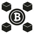 Digital bitcoin icon simple vector. Chain block Royalty Free Stock Photo