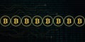 Digital bitcoin network crypto currency with binary code background Royalty Free Stock Photo