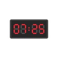 Digital black alarm clock displaying 7:25