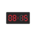 Digital black alarm clock displaying 8:15