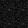 Digital black camouflage, seamless pixel pattern. Vector camo texture