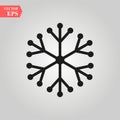 Digital black isolated circle logo template. Stylized abstract snowflake, flower or sun vector illustration. Polka dots round sign Royalty Free Stock Photo