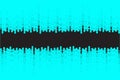 Digital black pulse music player background. Dynamic audio wave logo. Modern fluid decorative equalizer pattern. Creative element