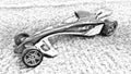 Black and white drawing style representing a dragster racing car Royalty Free Stock Photo