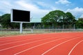 Digital blank scoreboard at football stadium Royalty Free Stock Photo