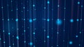 Digital blockchain concept. Data storage in separate cells. Abstract background with dots and connection lines. 3D Royalty Free Stock Photo