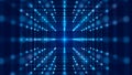 Digital blockchain concept. Data storage in separate cells. Abstract background with dots and connection lines. 3D Royalty Free Stock Photo