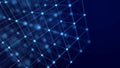 Digital blockchain concept. Data storage in separate cells. Abstract background with dots and connection lines. 3D Royalty Free Stock Photo